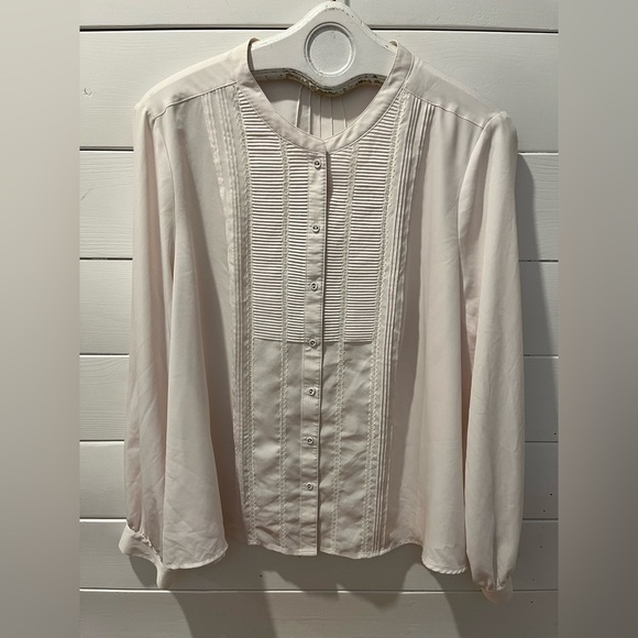 🤍WINDSMOOR Pleated Front Blouse -beige - Size 20 - Picture 1 of 8